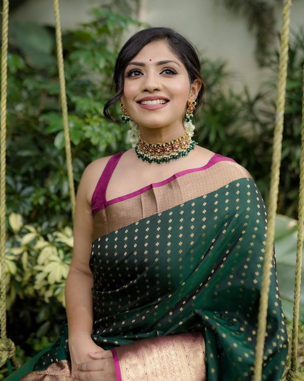 Mercurial Moss Green Soft Lichi Silk Saree Weaving Saree