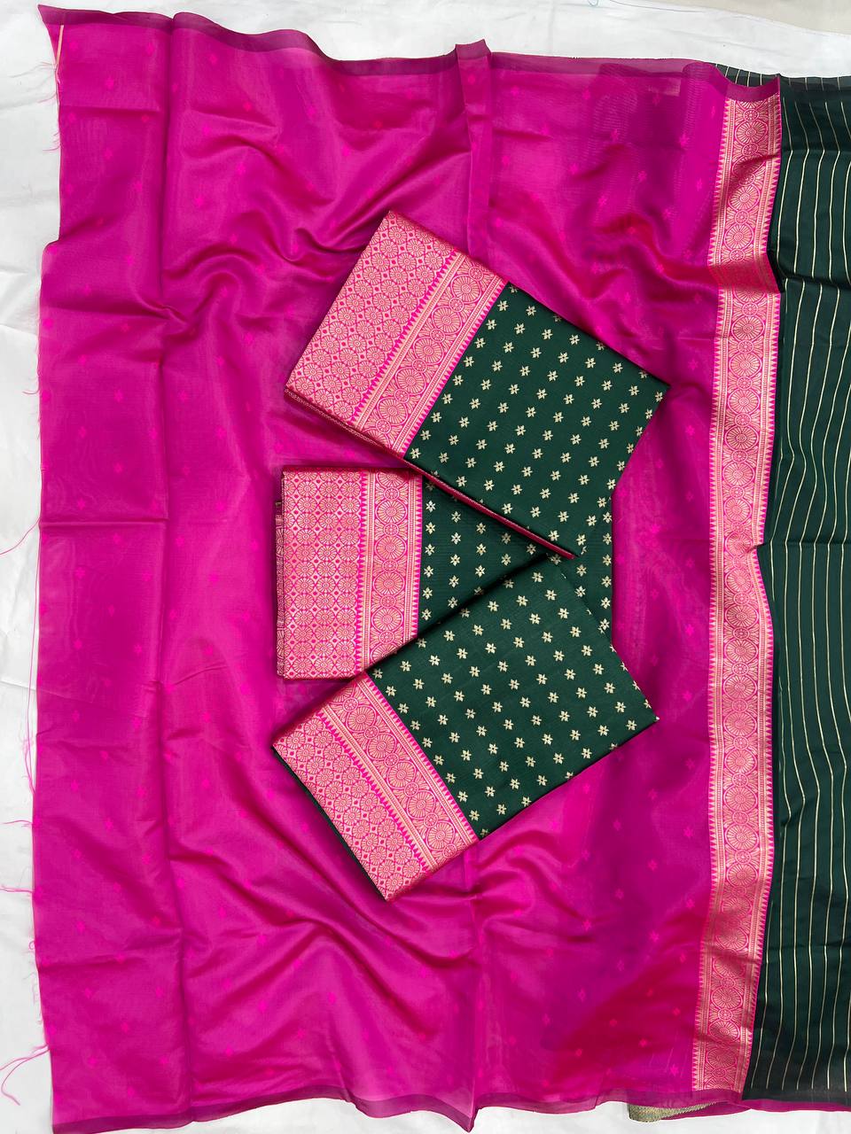 Mercurial Moss Green Soft Lichi Silk Saree Weaving Saree
