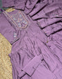 Faded Purple Embroidered Roman Silk Suit