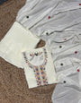 Pearl Off White Chinon Silk Embroidered Plazzo Suit