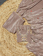 Rosy Brown Chinon Silk Embroidered Plazzo Suit