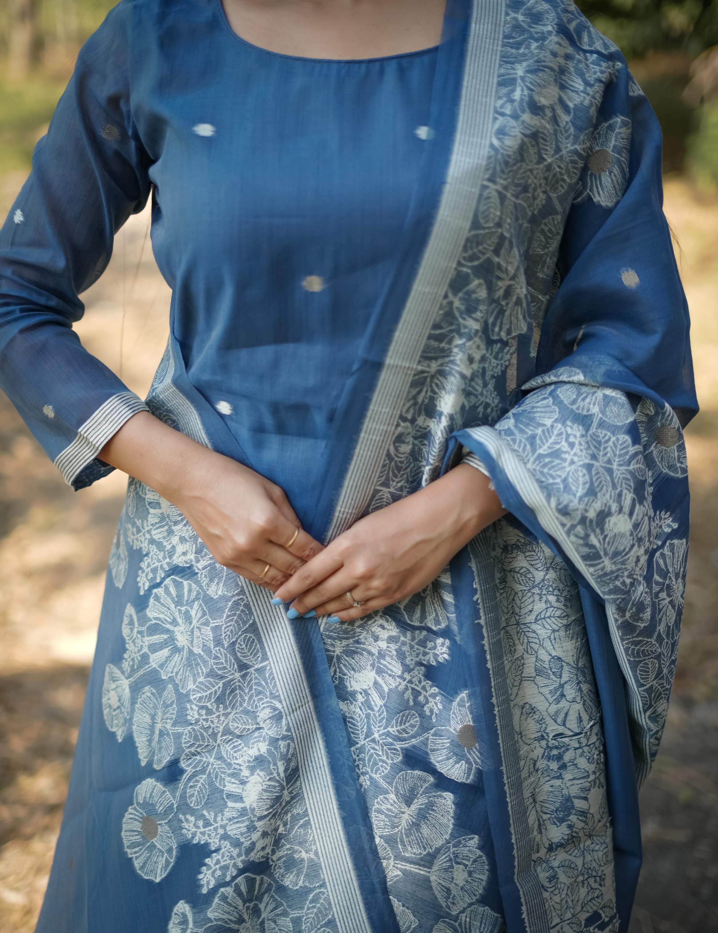 Morpich Pure Soft Cotton Jamdani Weaving 3pis Dress Material