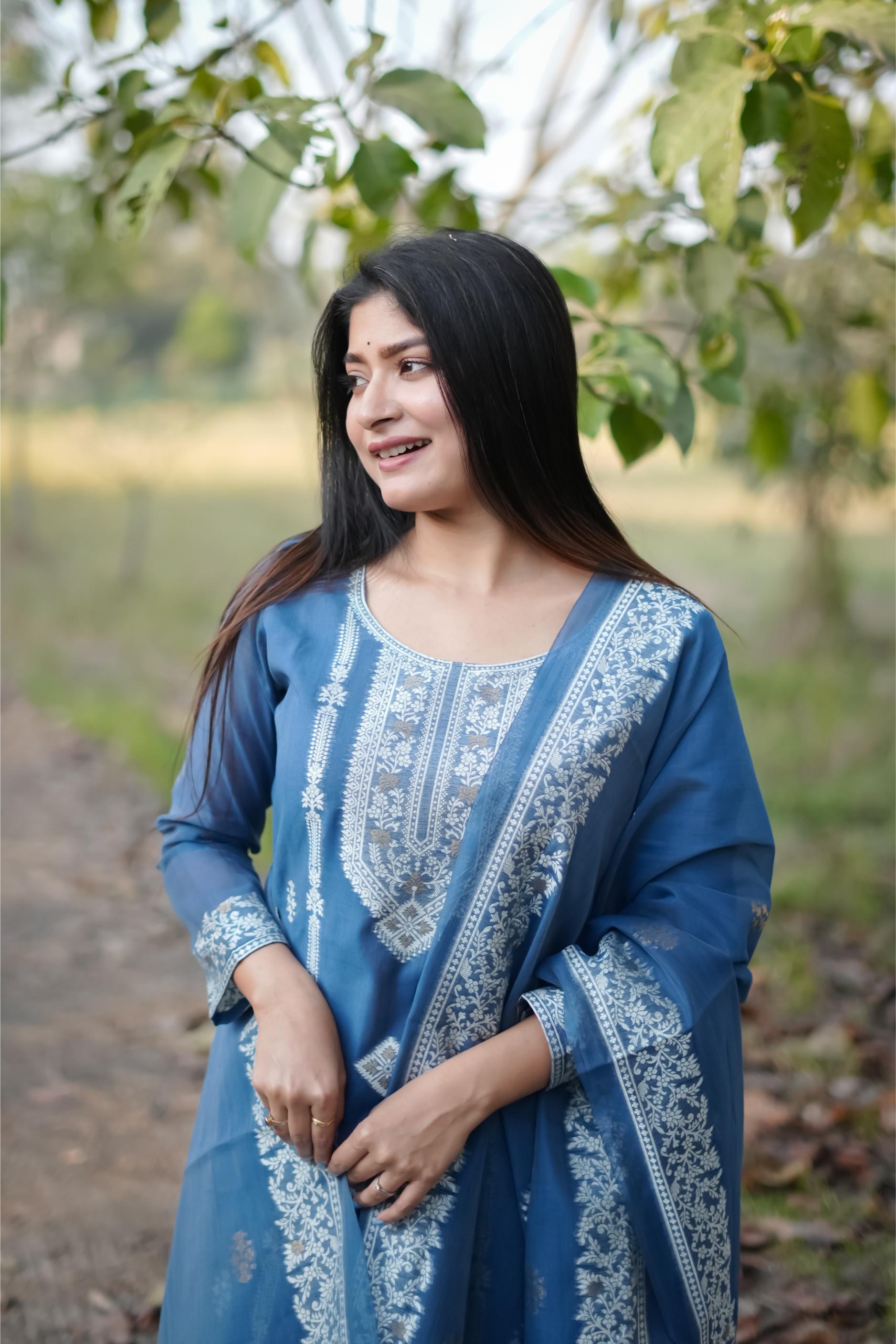 Morpich Pure Soft Cotton Jamdani Weaving 3pis Dress Material