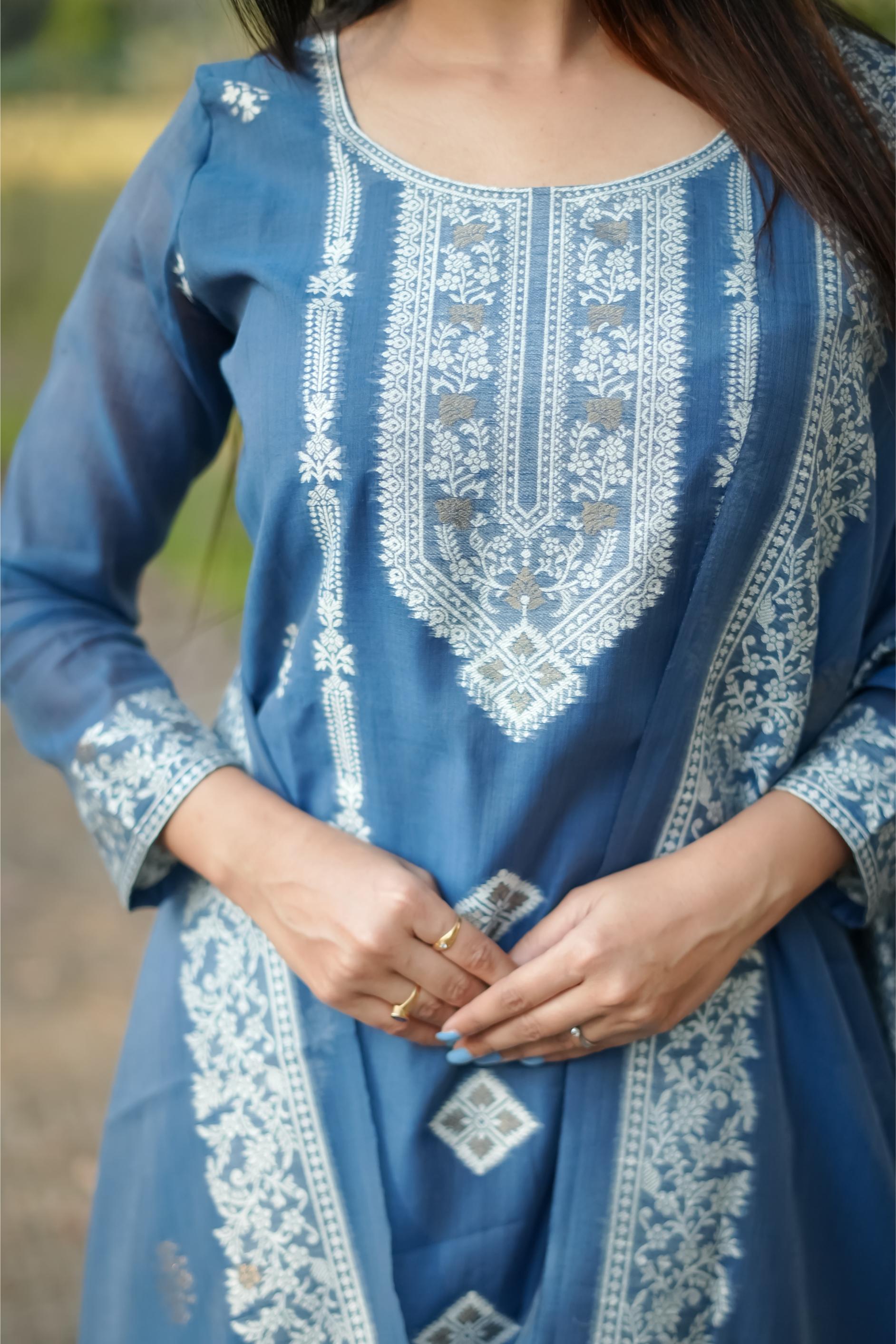 Morpich Pure Soft Cotton Jamdani Weaving 3pis Dress Material