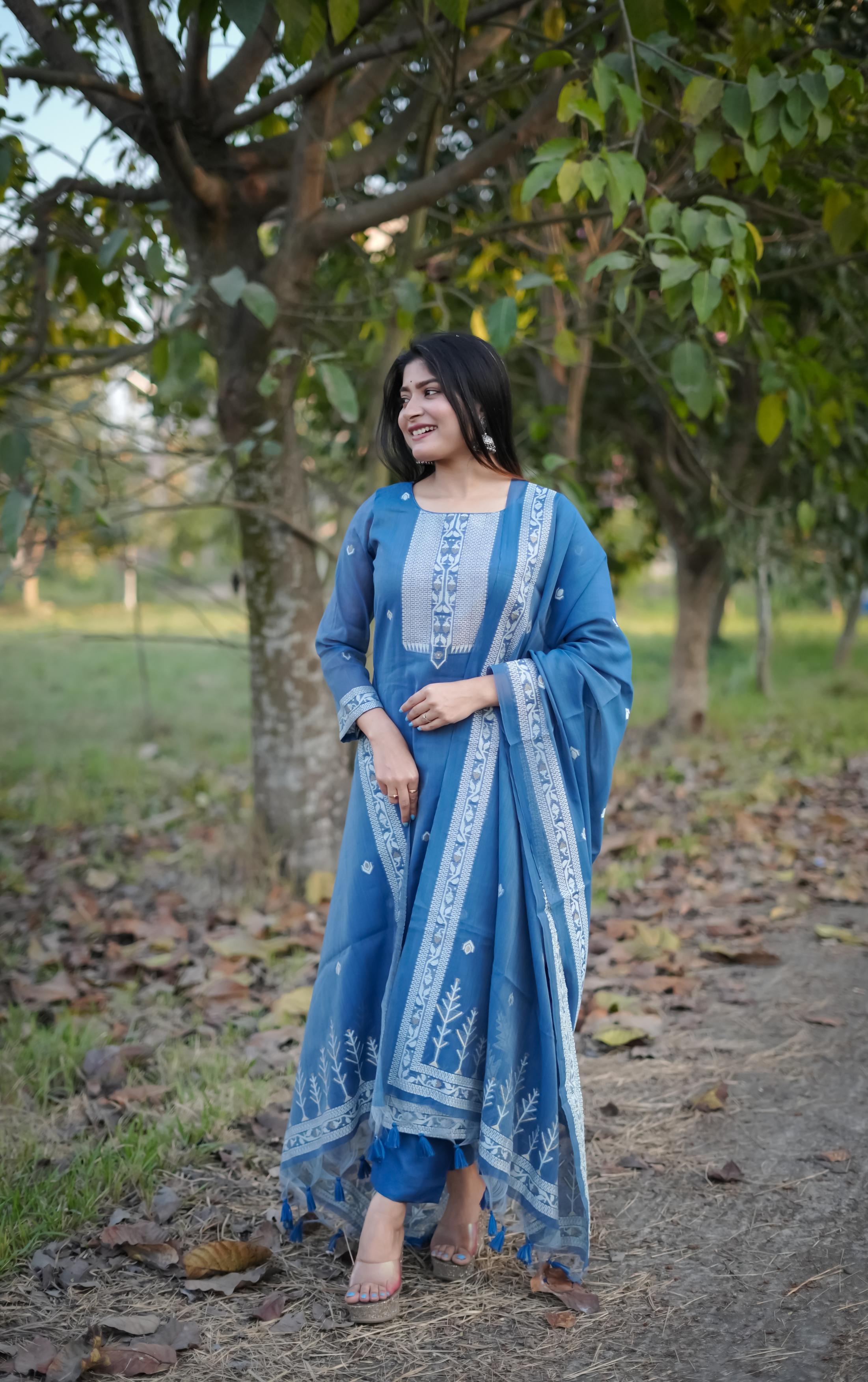 Morpich Pure Soft Cotton Jamdani Weaving 3pis Dress Material