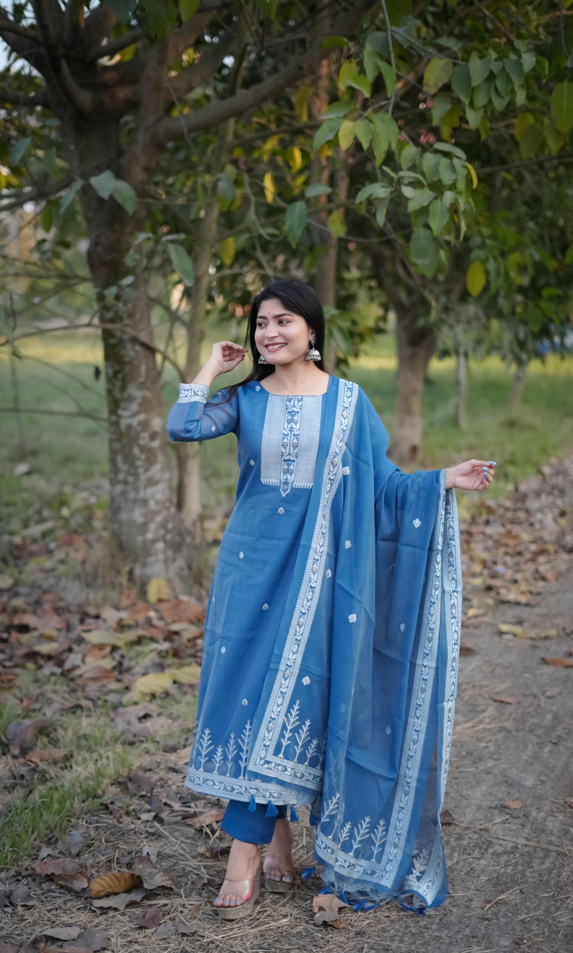 Morpich Pure Soft Cotton Jamdani Weaving 3pis Dress Material