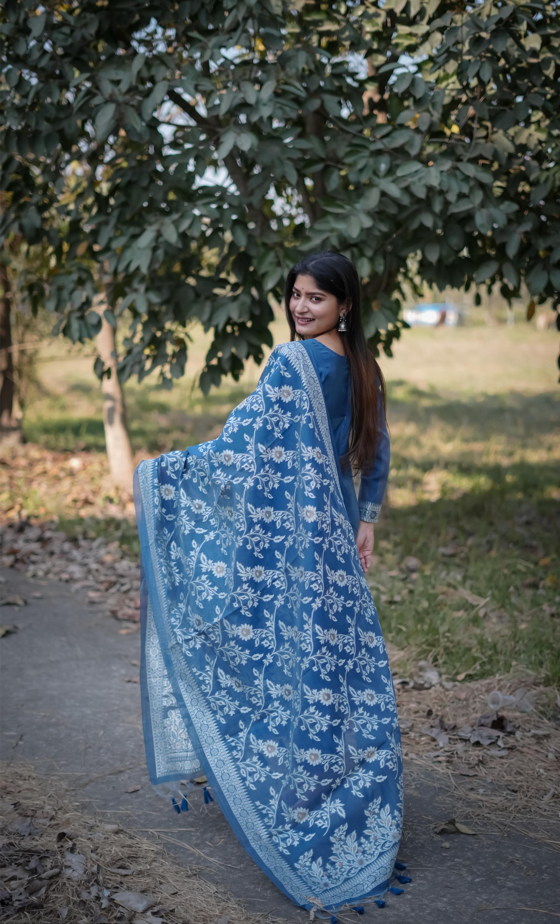 Morpich Pure Soft Cotton Jamdani Weaving 3pis Dress Material