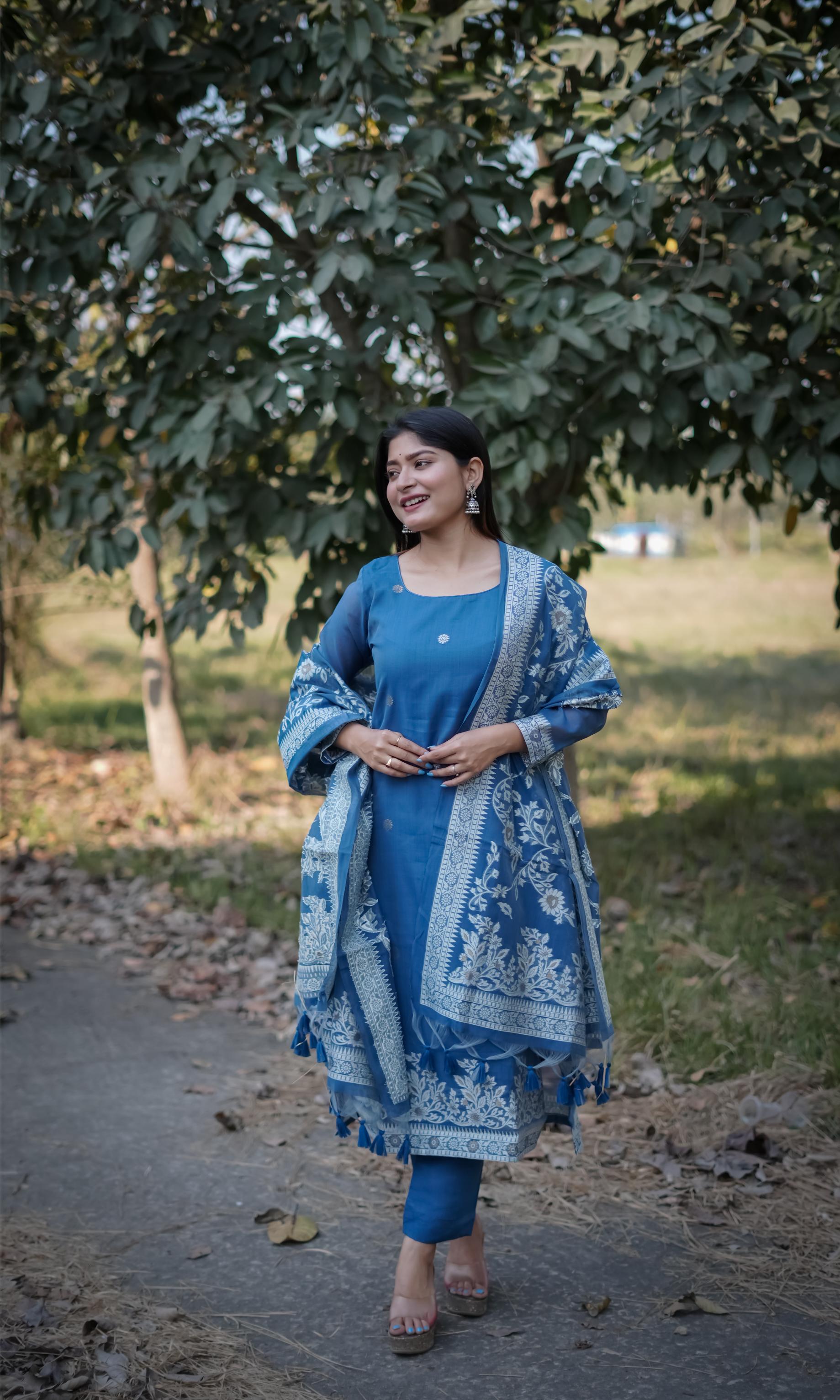 Morpich Pure Soft Cotton Jamdani Weaving 3pis Dress Material