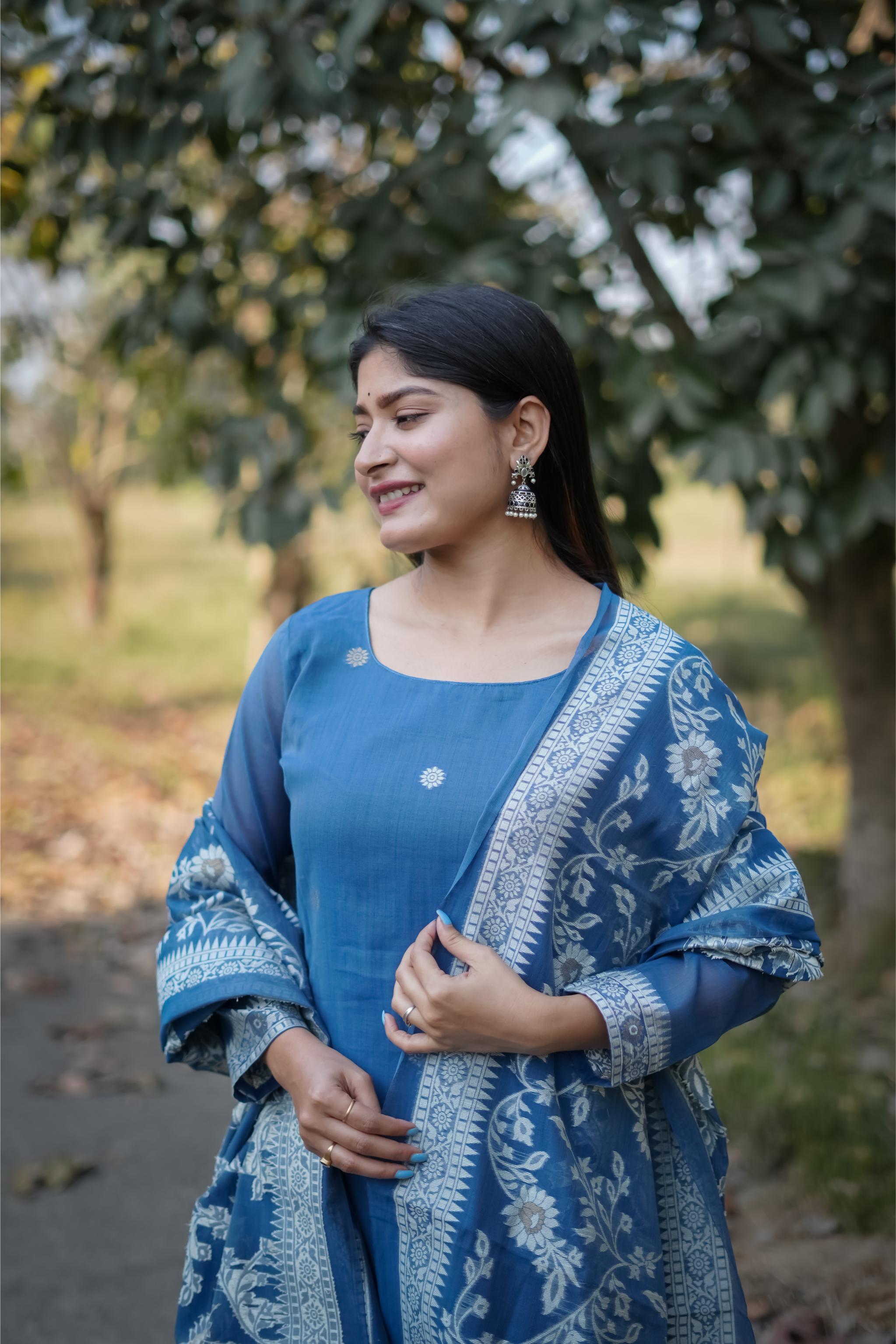 Morpich Pure Soft Cotton Jamdani Weaving 3pis Dress Material