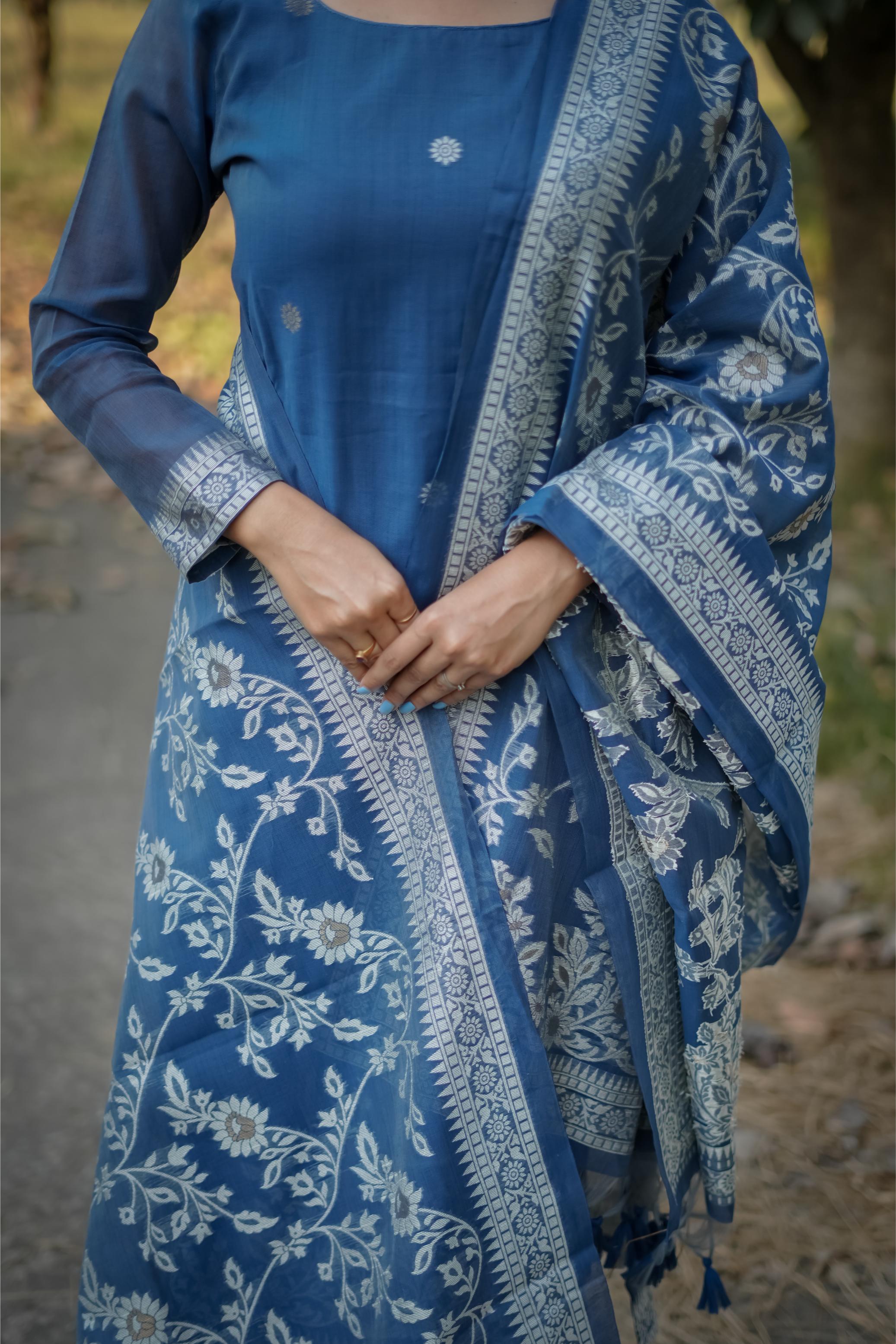 Morpich Pure Soft Cotton Jamdani Weaving 3pis Dress Material