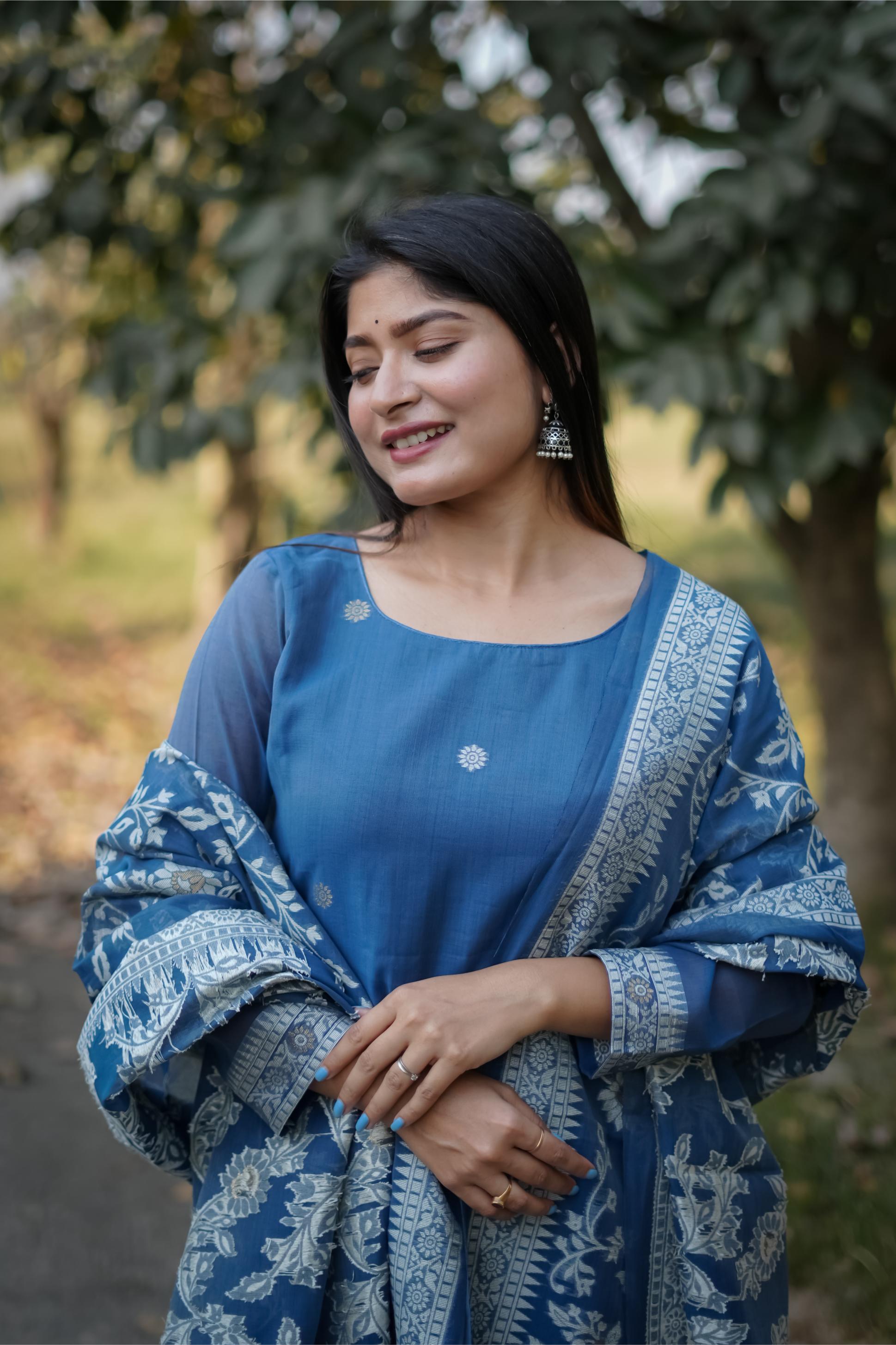 Morpich Pure Soft Cotton Jamdani Weaving 3pis Dress Material