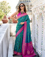 Arohi Green Soft Banarasi Silk Bandhani Weaving Saree