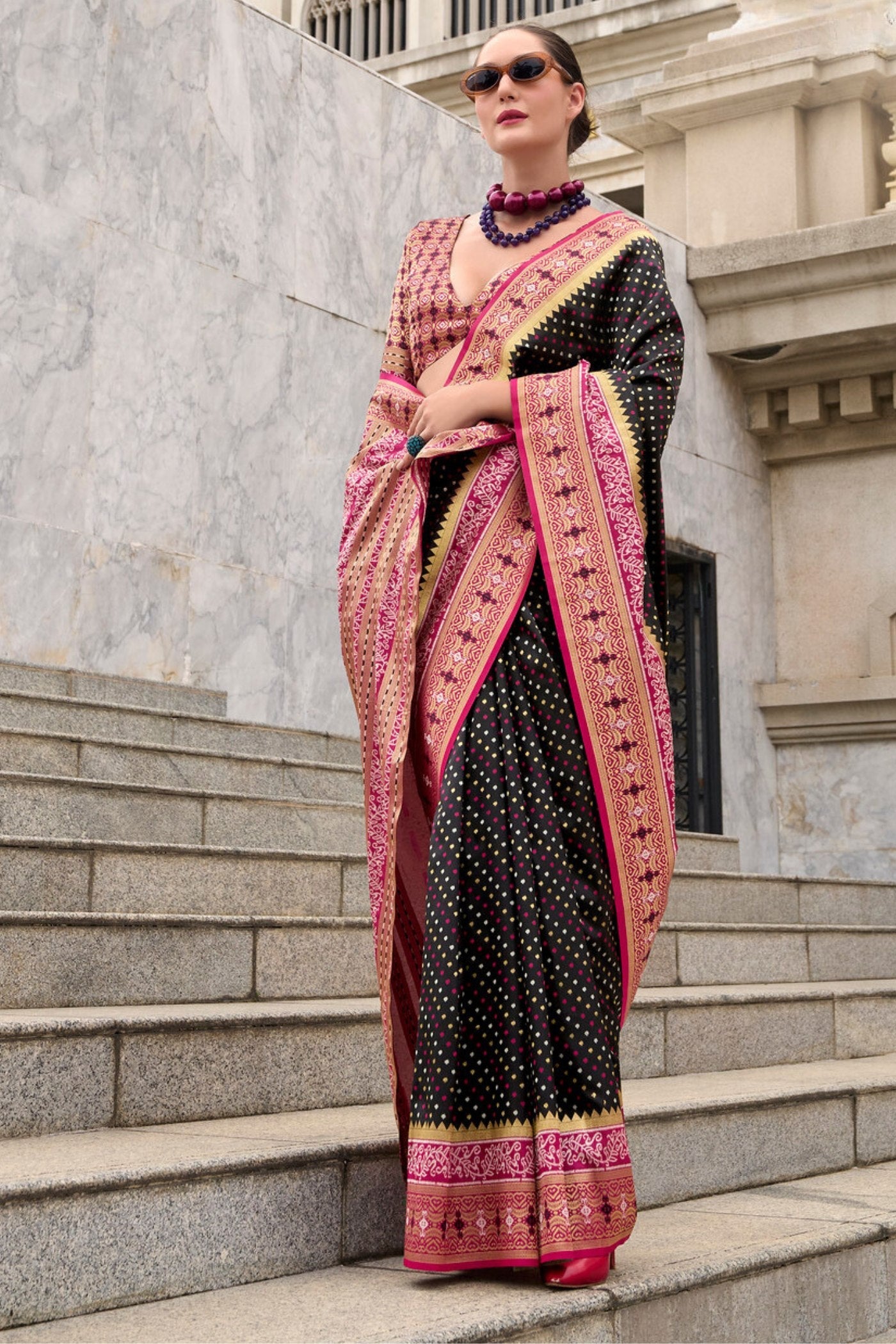 Rehana Black Pure Soft Banarasi Silk Weaving Saree