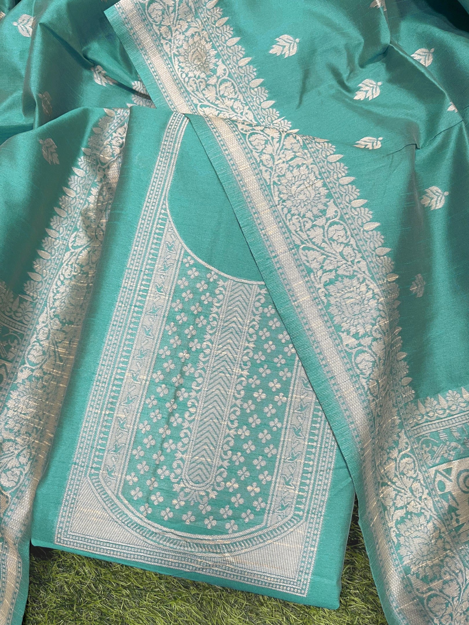 Rama Handloom Raw Silk Warli Work Unstitched 3pis Dress Material