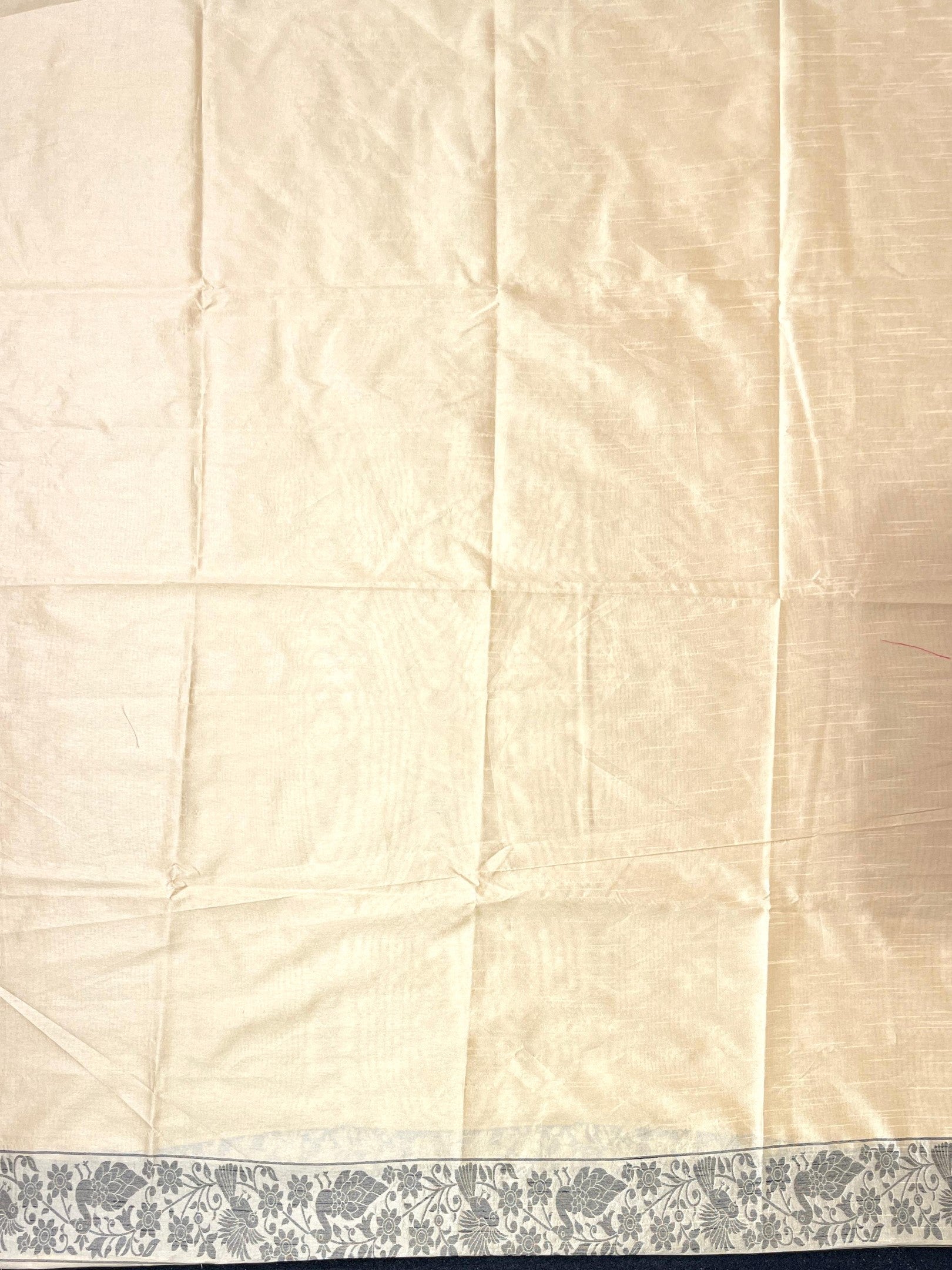 Cream Handloom Raw Silk Warli Work Unstitched 3pis Dress Material