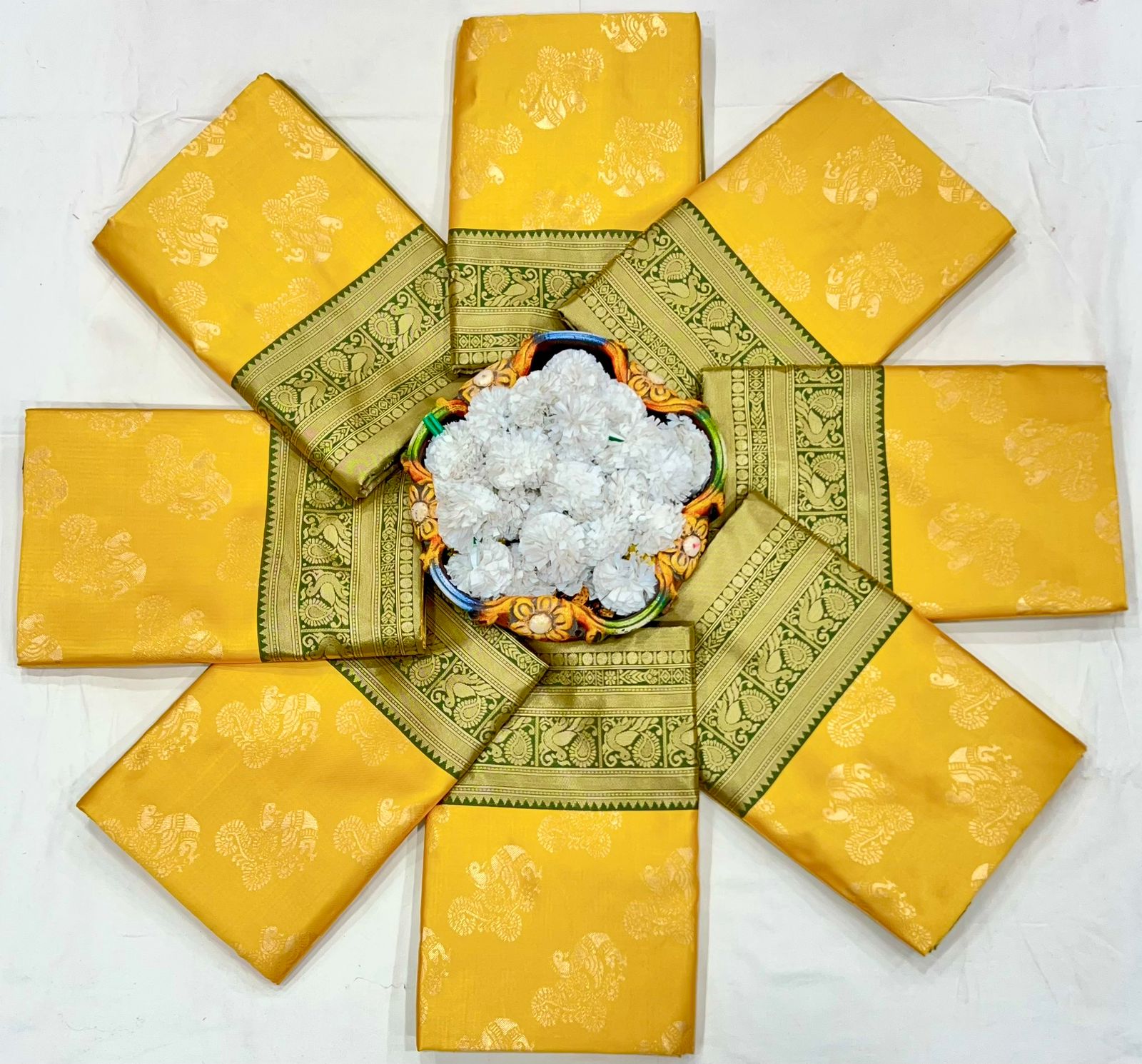 Angelic Yellow Soft Silk Weaving Saree
