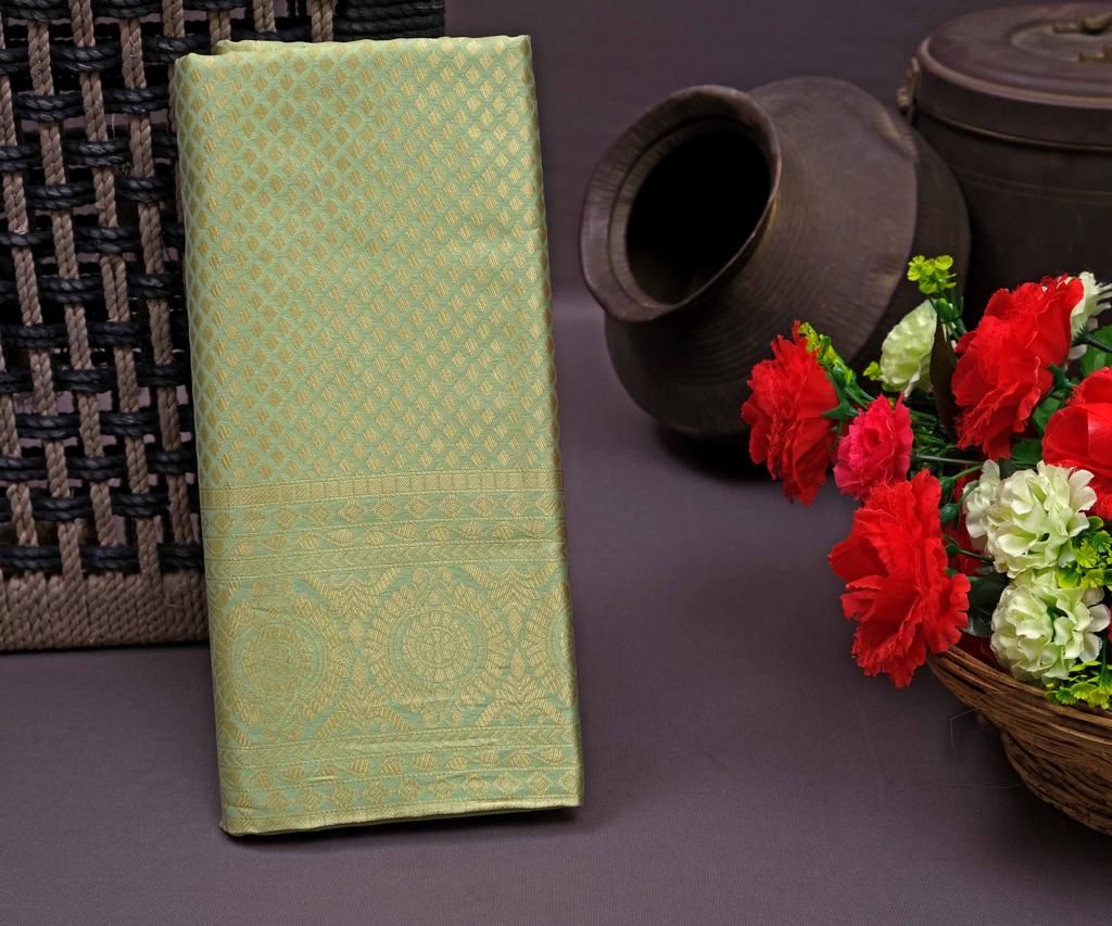 Energetic Beige Kanjivaram Silk Weaving Saree