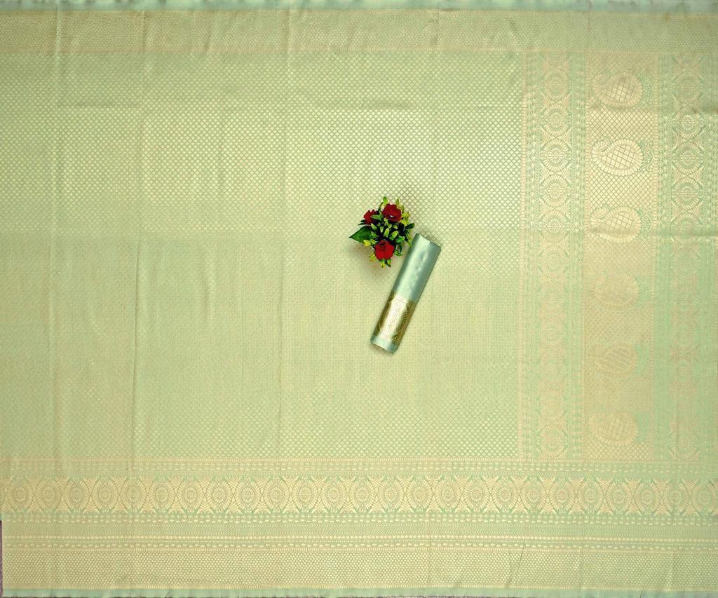 Energetic Beige Kanjivaram Silk Weaving Saree