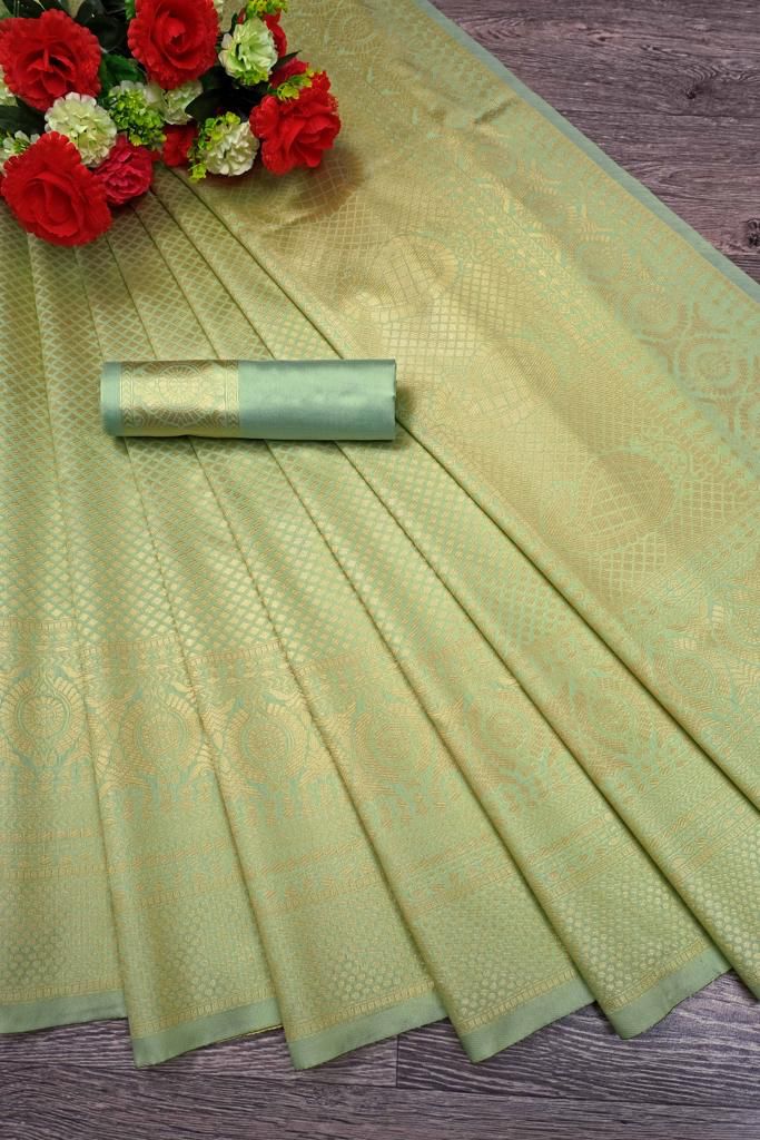 Energetic Beige Kanjivaram Silk Weaving Saree