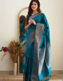 Superior Firozi Soft Silk Weaving Saree