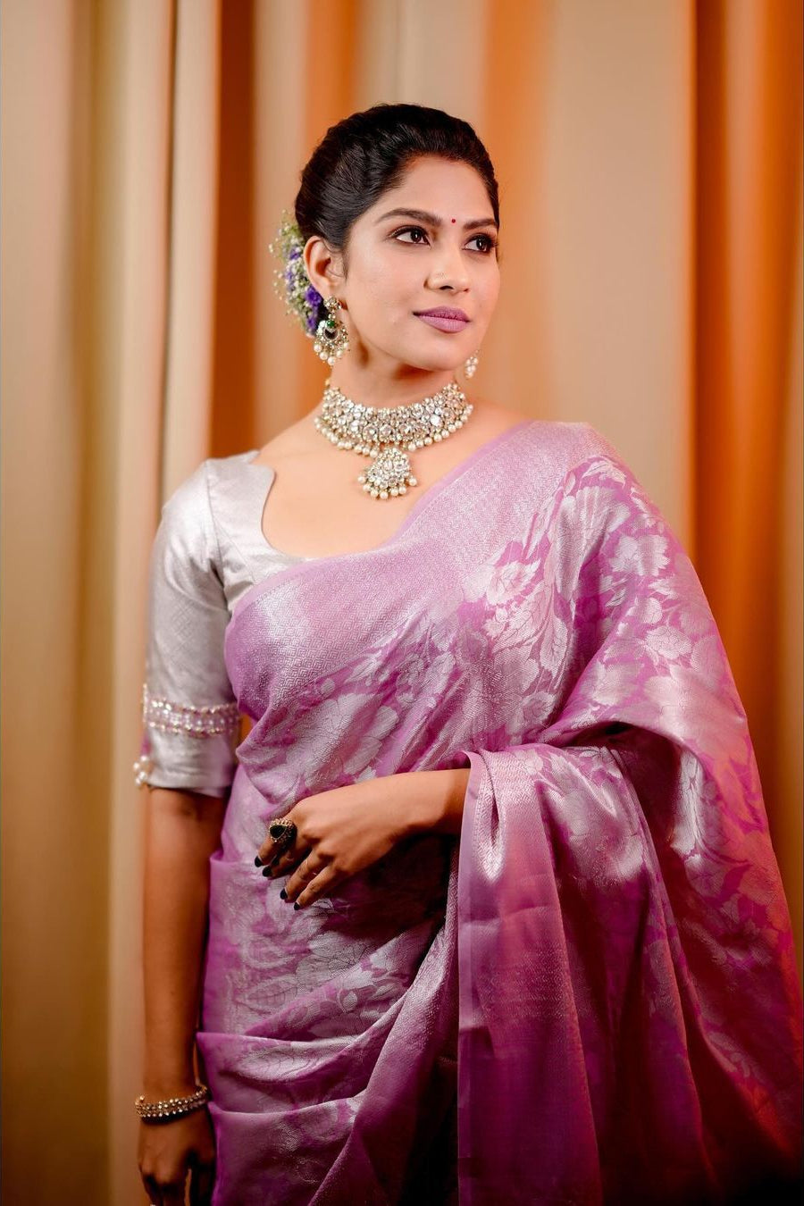 Classy Pink Soft Silk Weaving Saree