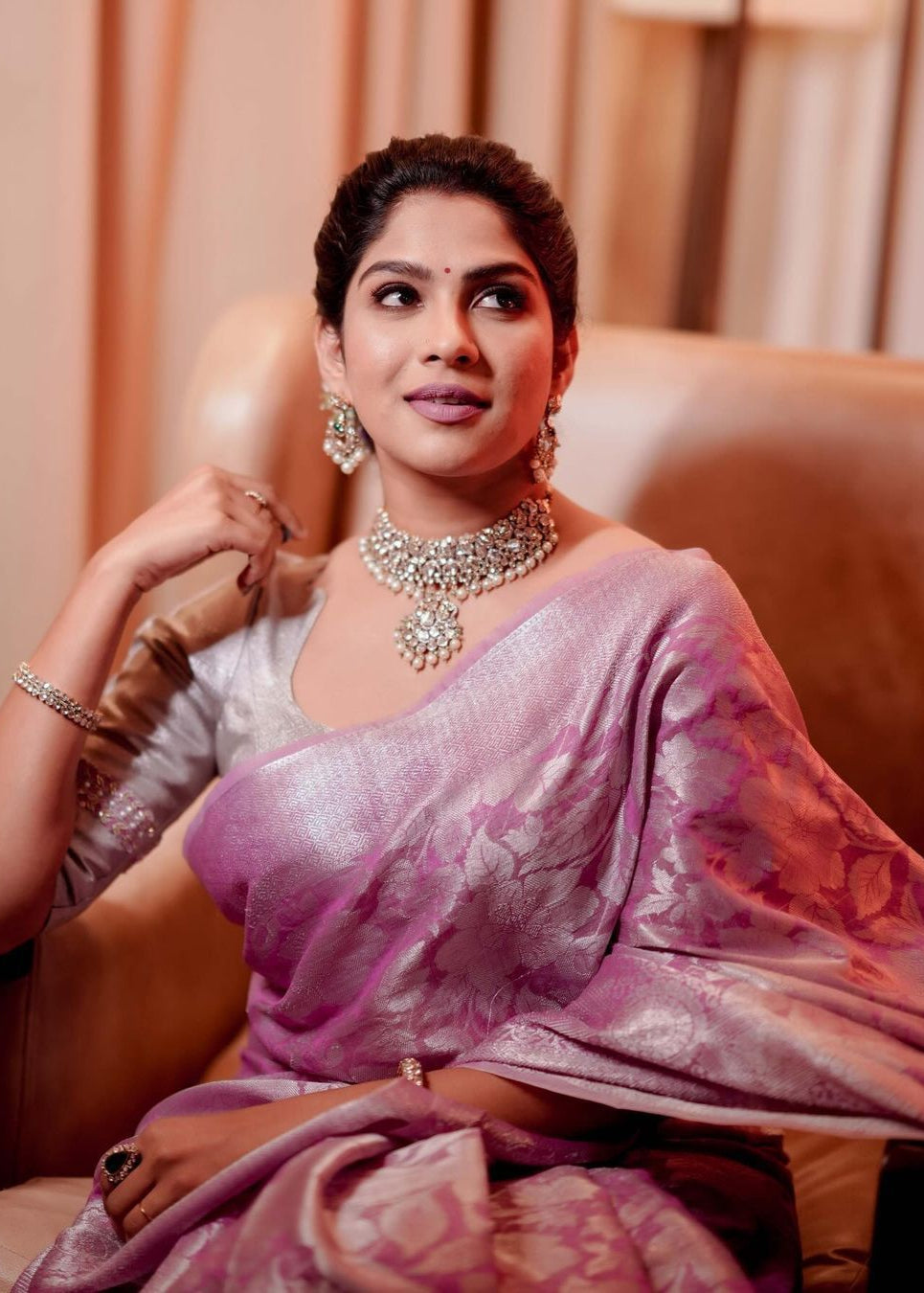 Classy Pink Soft Silk Weaving Saree