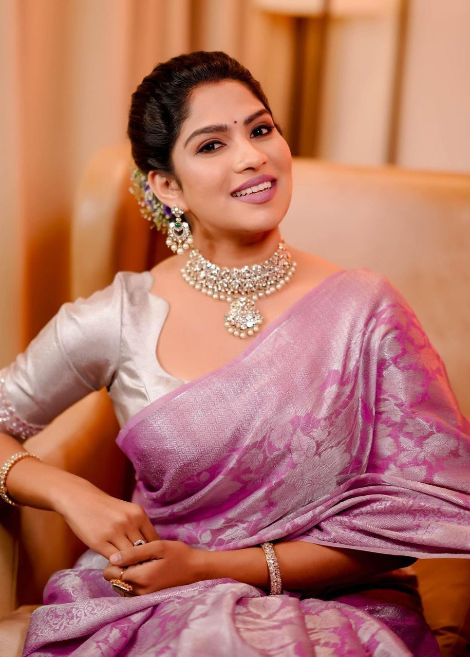 Classy Pink Soft Silk Weaving Saree