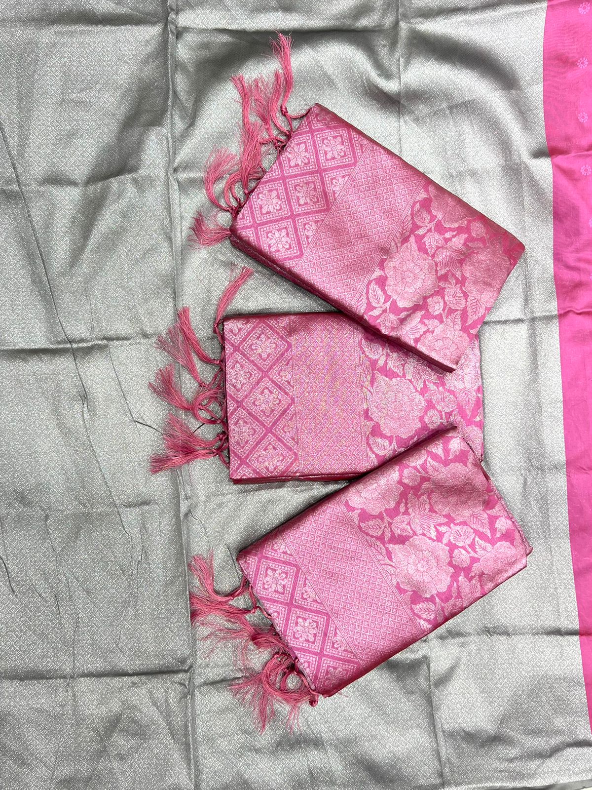 Classy Pink Soft Silk Weaving Saree