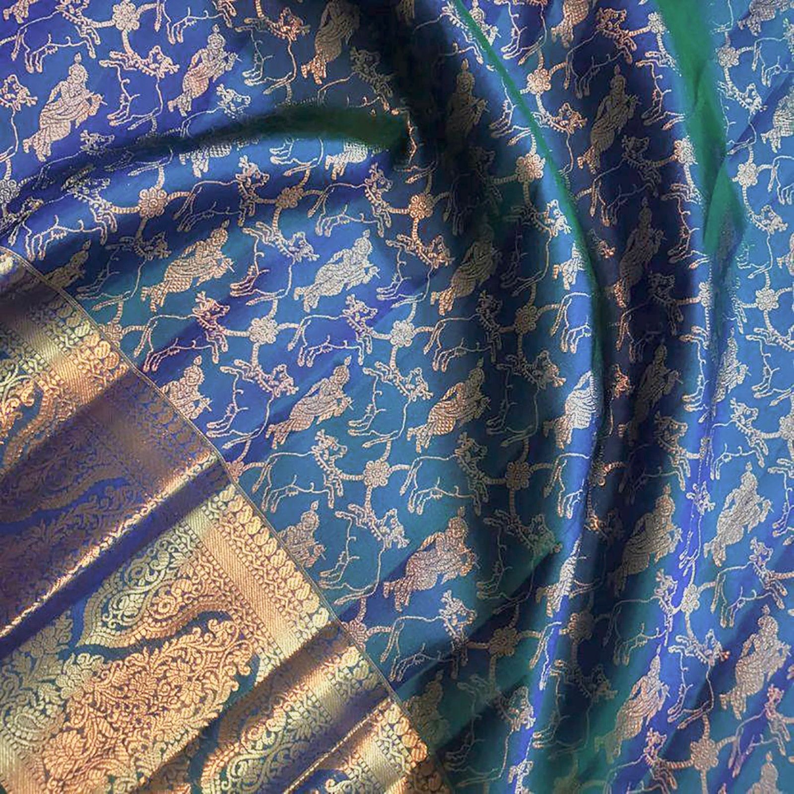 Dazzling Royal Blue Soft Silk Weaving Saree