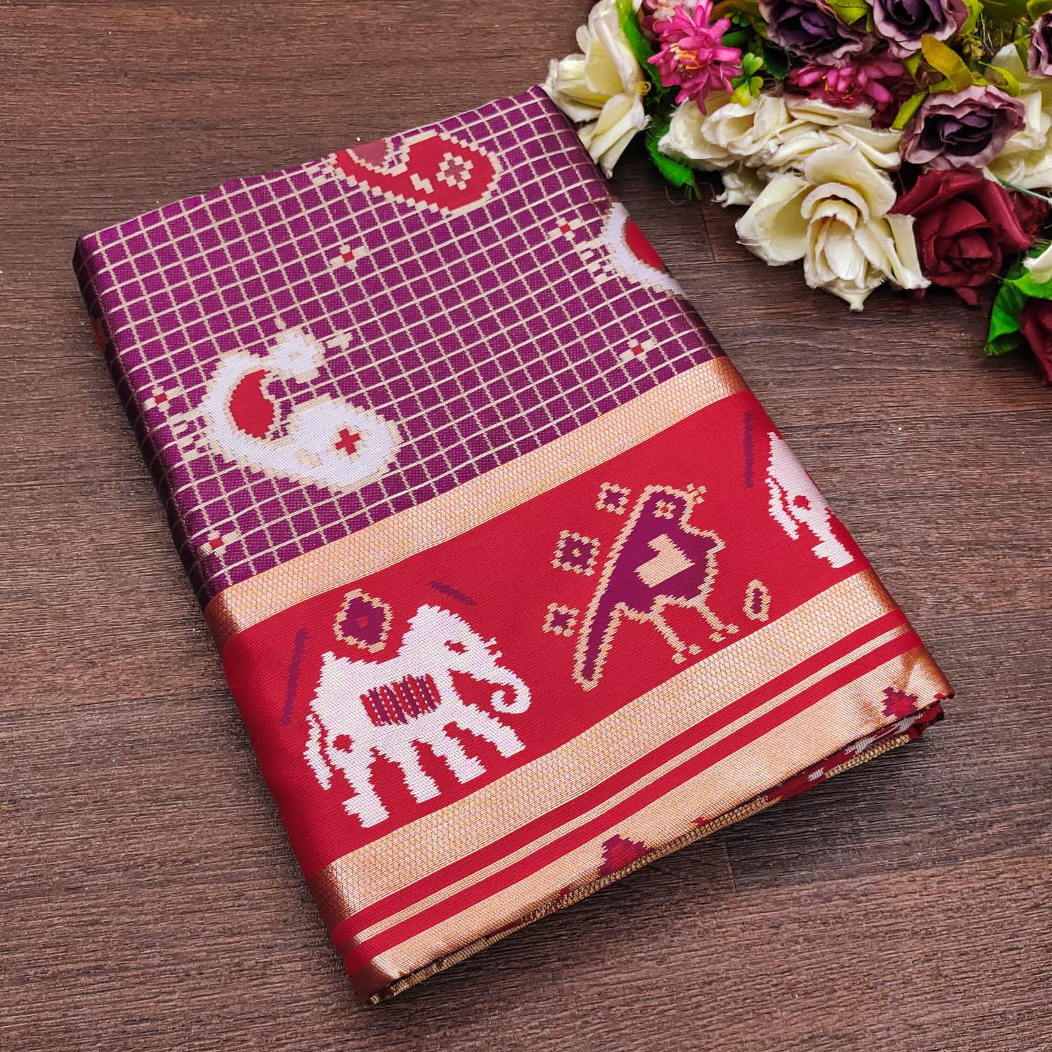 Majesty Purple Soft Silk Weaving Saree