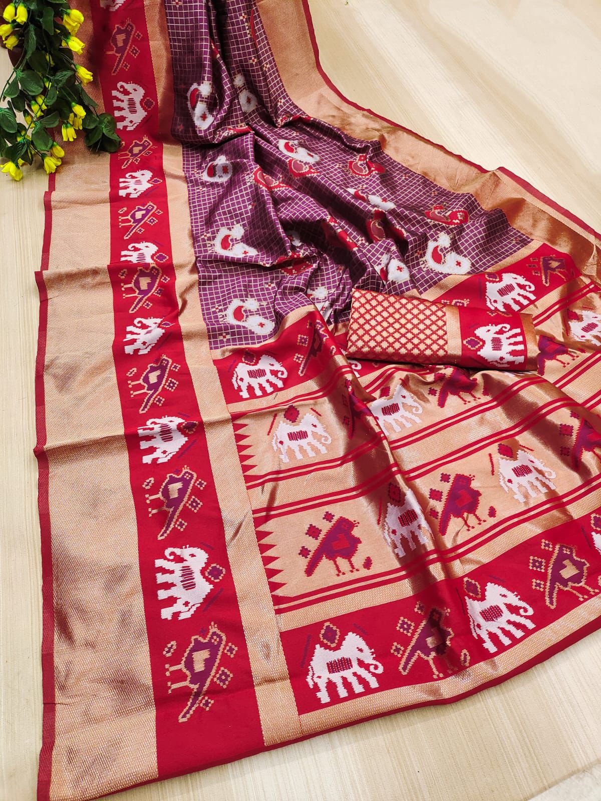 Majesty Purple Soft Silk Weaving Saree