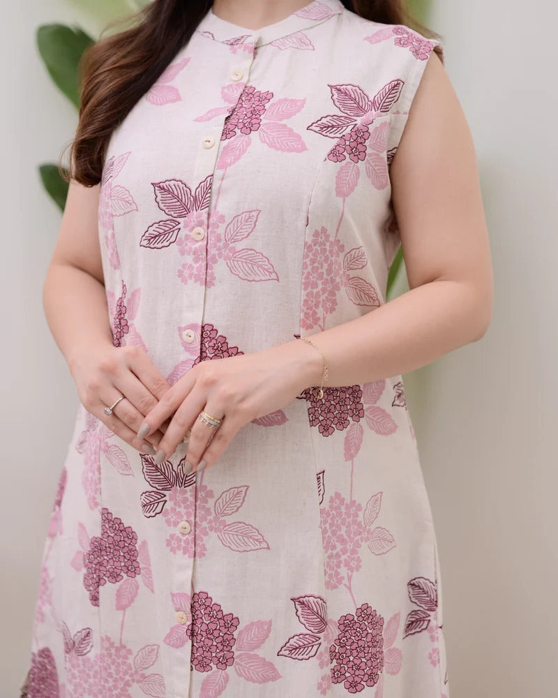 Ratatouille Blush Pink Pure Cotton Floral Printed Kurta Set