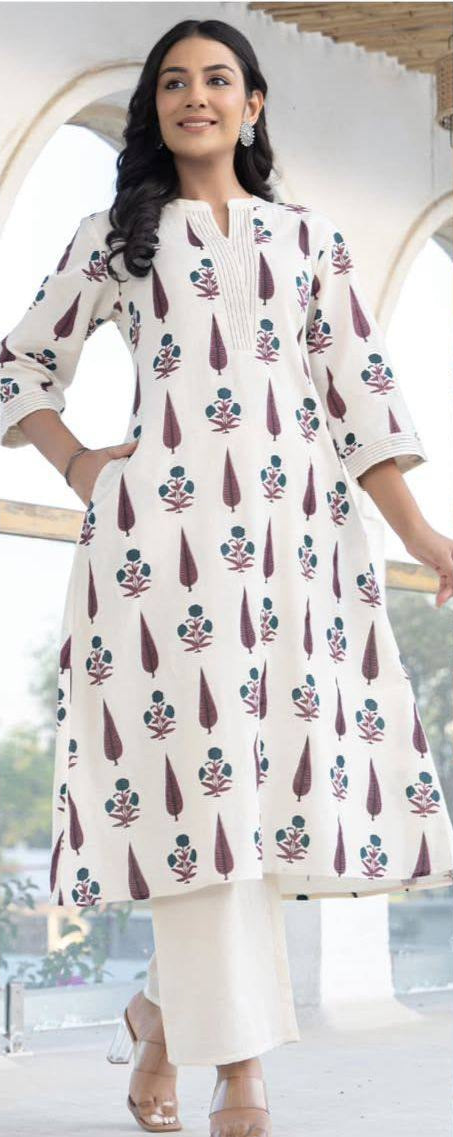 Charming Wine Rayon Digital print kurti set