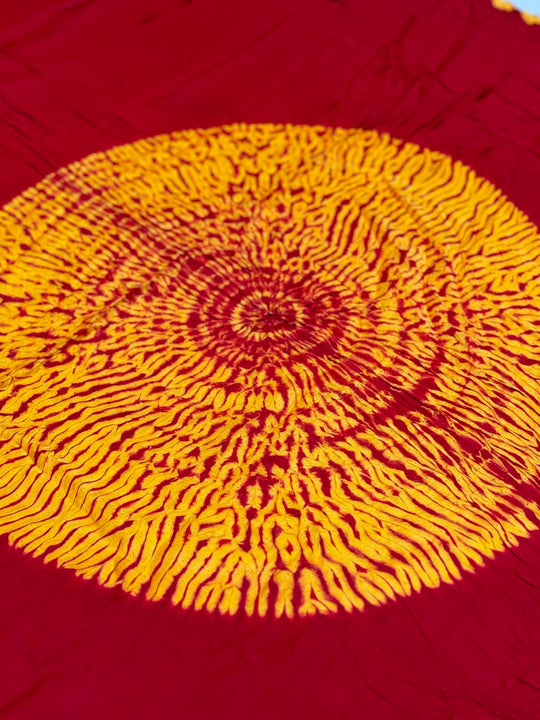 Maroon Shibori Bandhni Border Pure Modal Silk Plain With Lagdi Pallu Saree