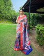 Ocean blue Zari Weaving Paithani Silk Saree