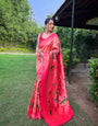 Pink Zari Weaving Paithani Silk Saree
