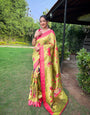 Royal gold Zari Weaving Paithani Silk Saree