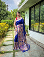 Exquisite Paithani Traditional Border Violet Paithani Silk Saree