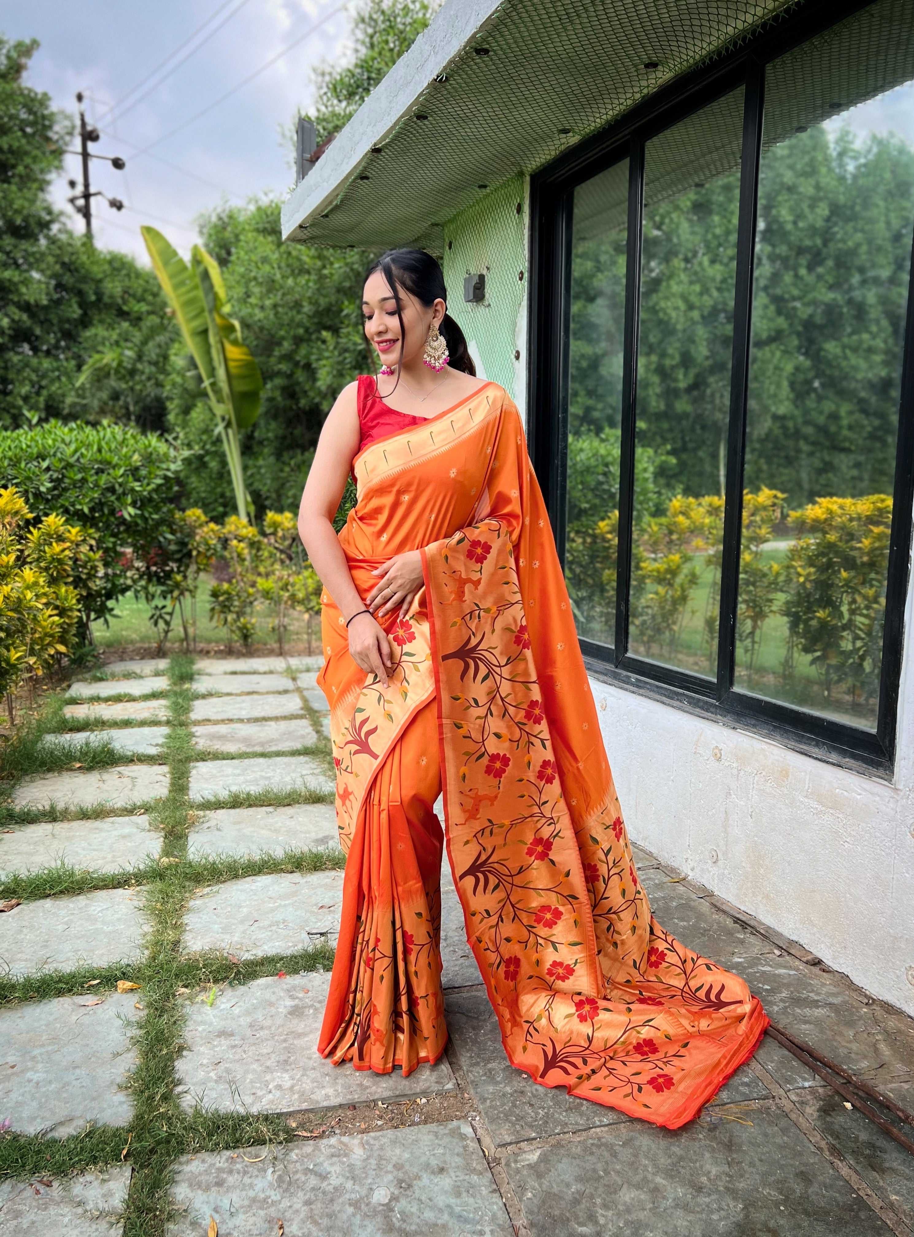 Charming Paithani Traditional Border Yellow Paithani Silk Saree