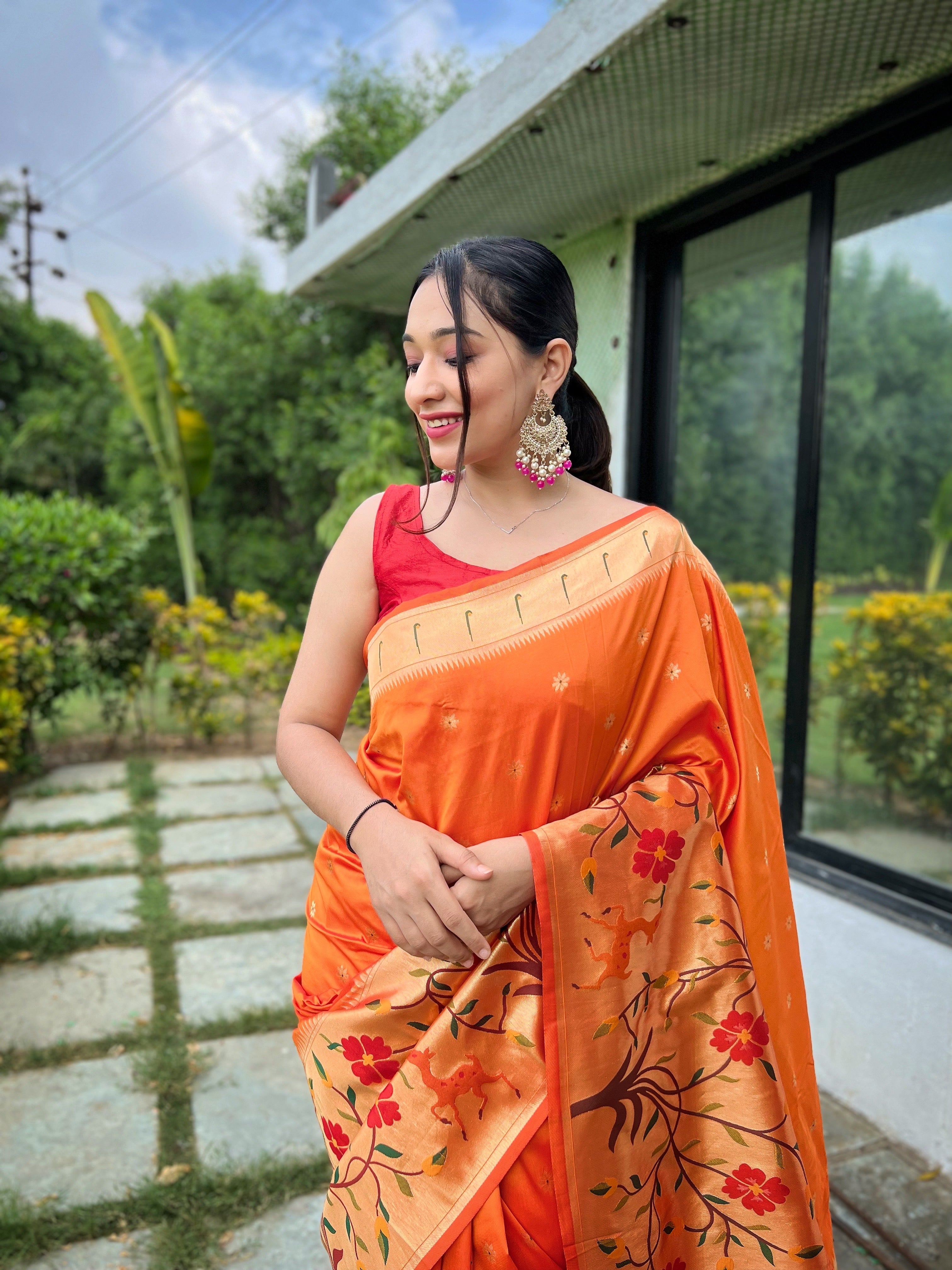 Charming Paithani Traditional Border Yellow Paithani Silk Saree