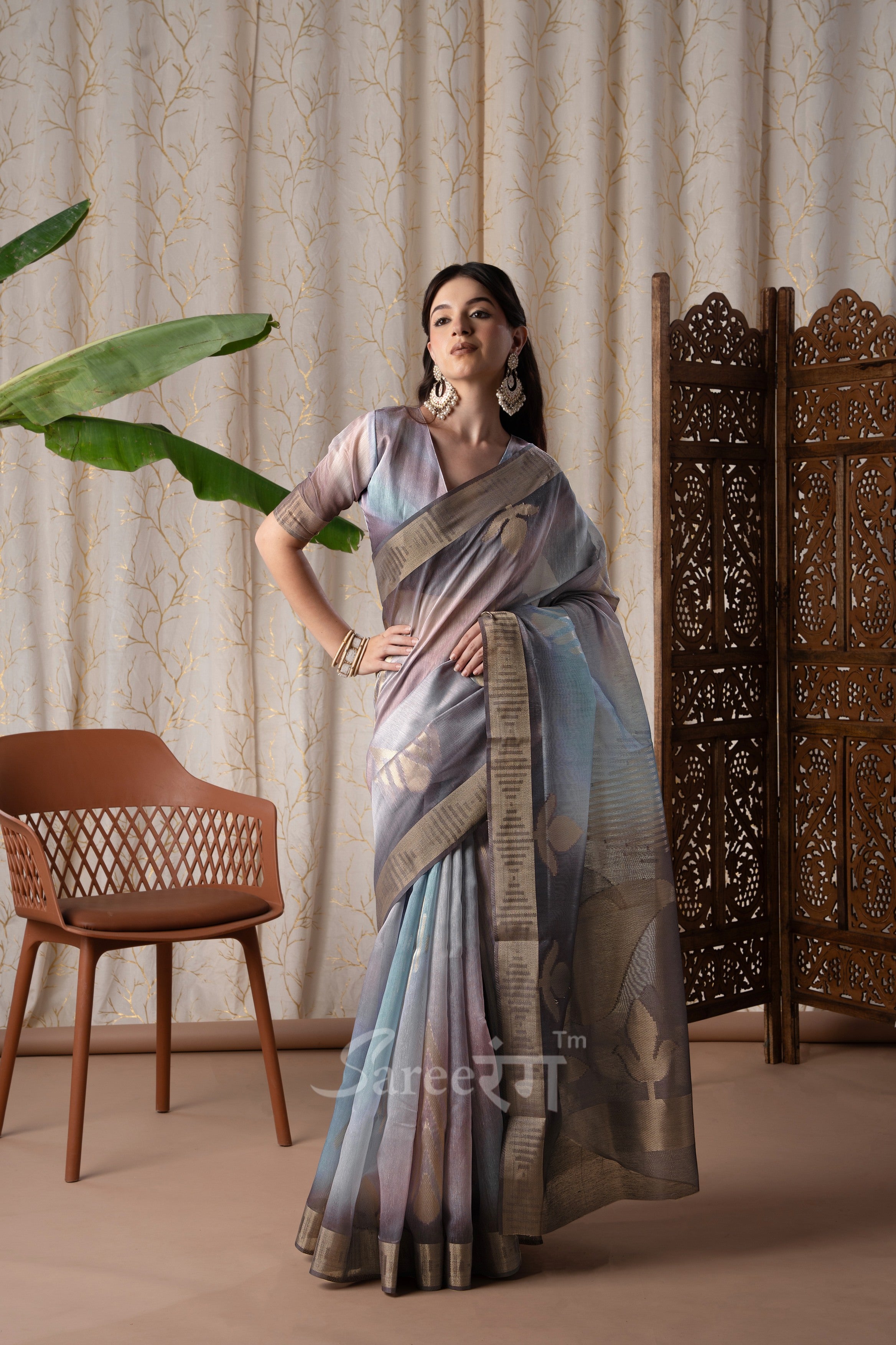 Watermelon Multicolor Fancy Modal Cotton Silk Printed Saree