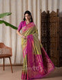 Mango Mystic Green Pure Touch Soft Silk Weaving Saree