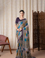 Madhuri Purple Modal Silk Ajrakh Natural Printed Saree