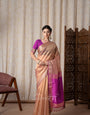 Titan Vintage Pink Pure Tissue Silk Weaving Saree
