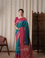 Mango Ocean Blue Pure Touch Soft Silk Weaving Saree