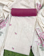 Rani Pure Soft Muga Cotton Flower Weaving Unstitched Dress Material