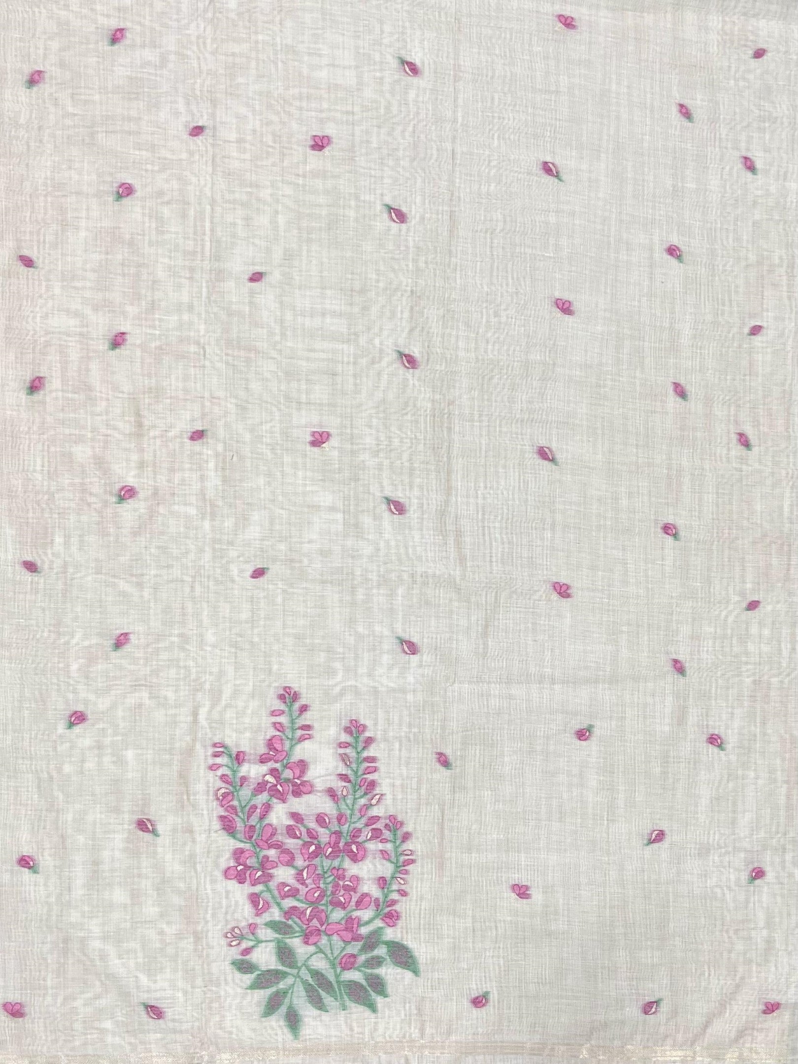 Rani Pure Soft Muga Cotton Flower Weaving Unstitched Dress Material