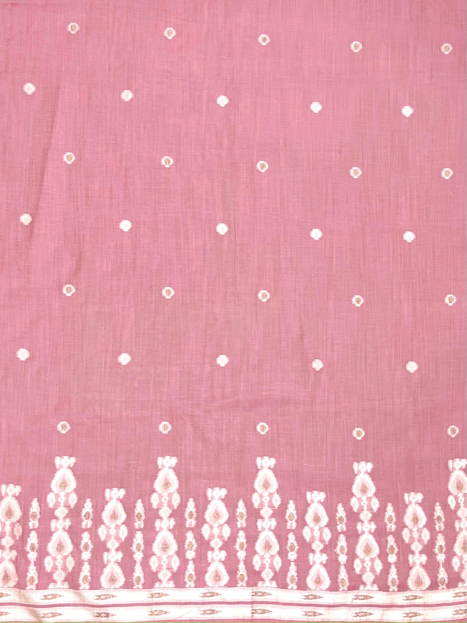 Pink Pure Soft Muga Cotton Unique Weaving Unstitched Dress Material