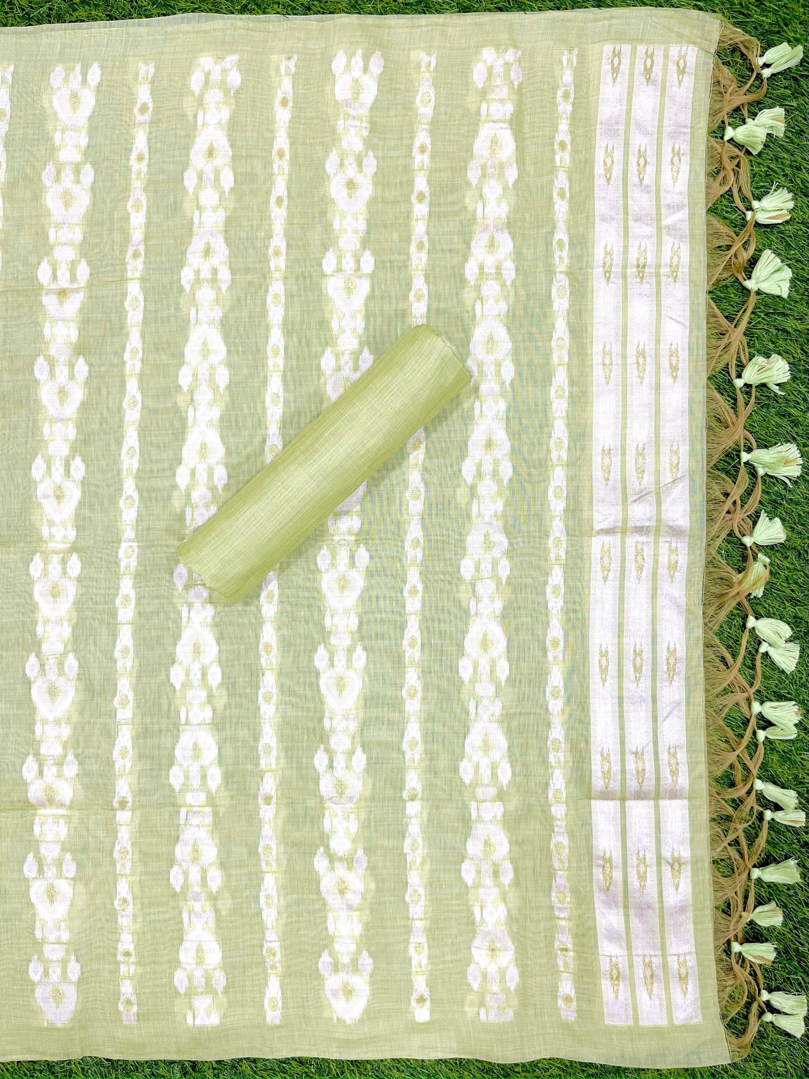 Pista Pure Soft Muga Cotton Unique Weaving Unstitched Dress Material