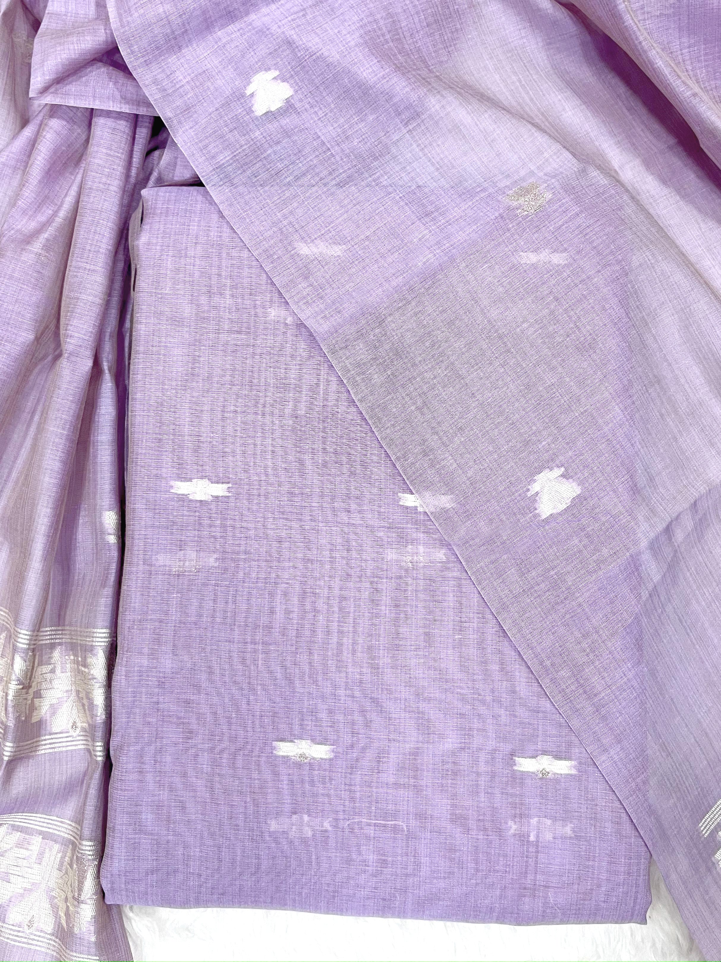 Blue Haze Pure Soft Linen Cotton Embroidered Work Unstitched Dress Material